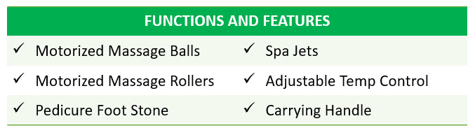 Best Foot Spas - ACEVIVI features